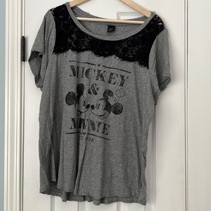 Disney Mickey & Minnie tee with lace